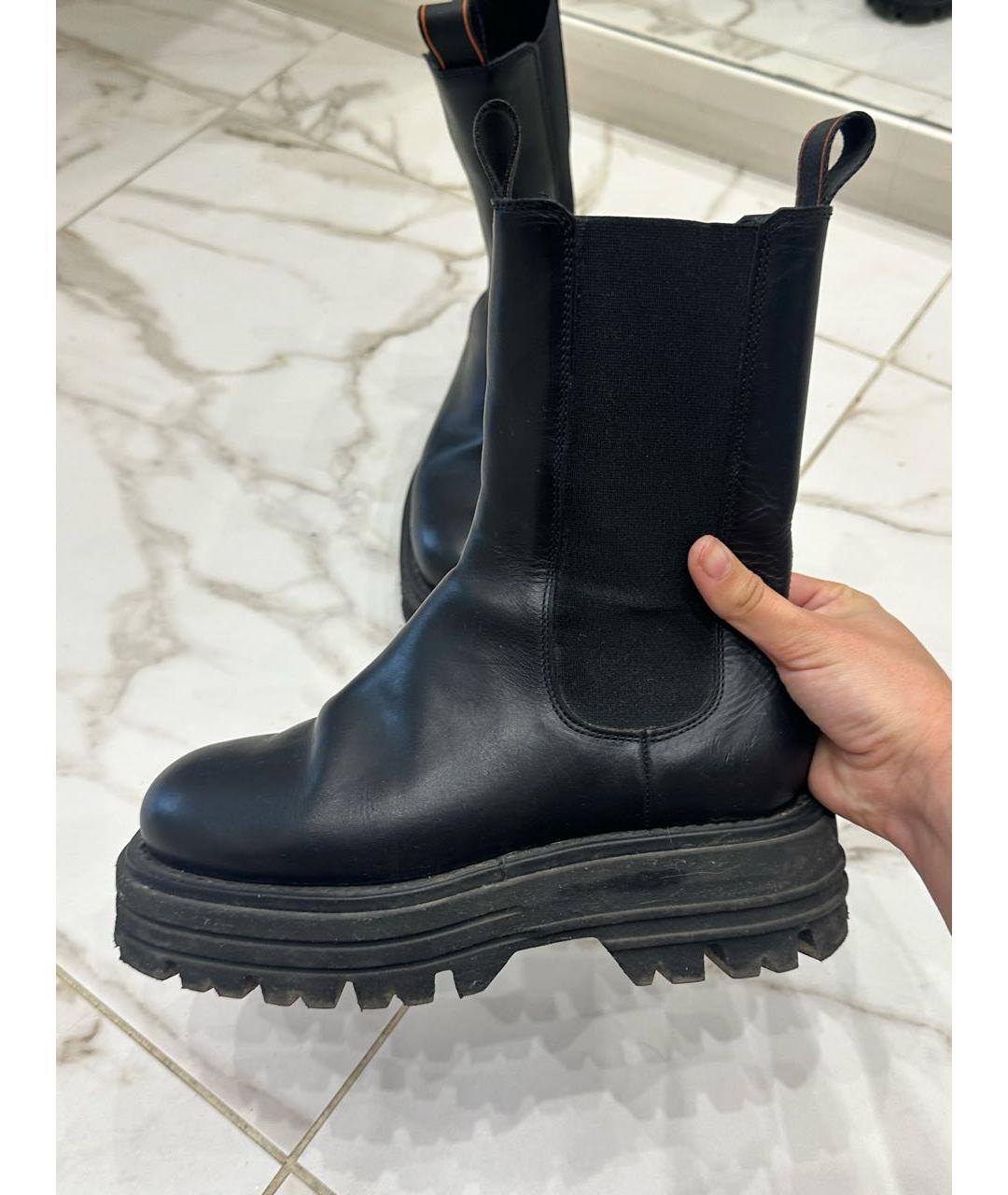 BARRACUDA Черные кожаные полусапоги, фото 4