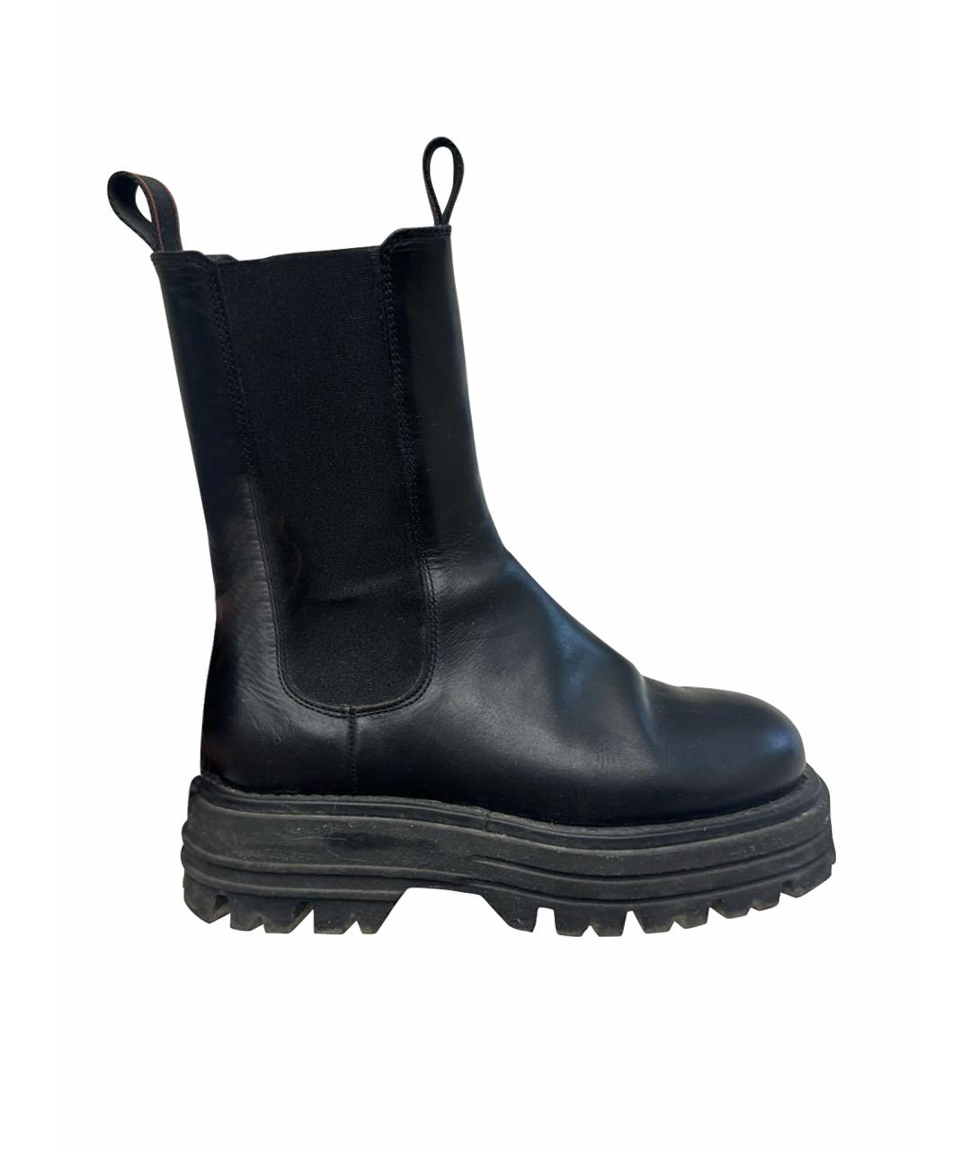 BARRACUDA Черные кожаные полусапоги, фото 1