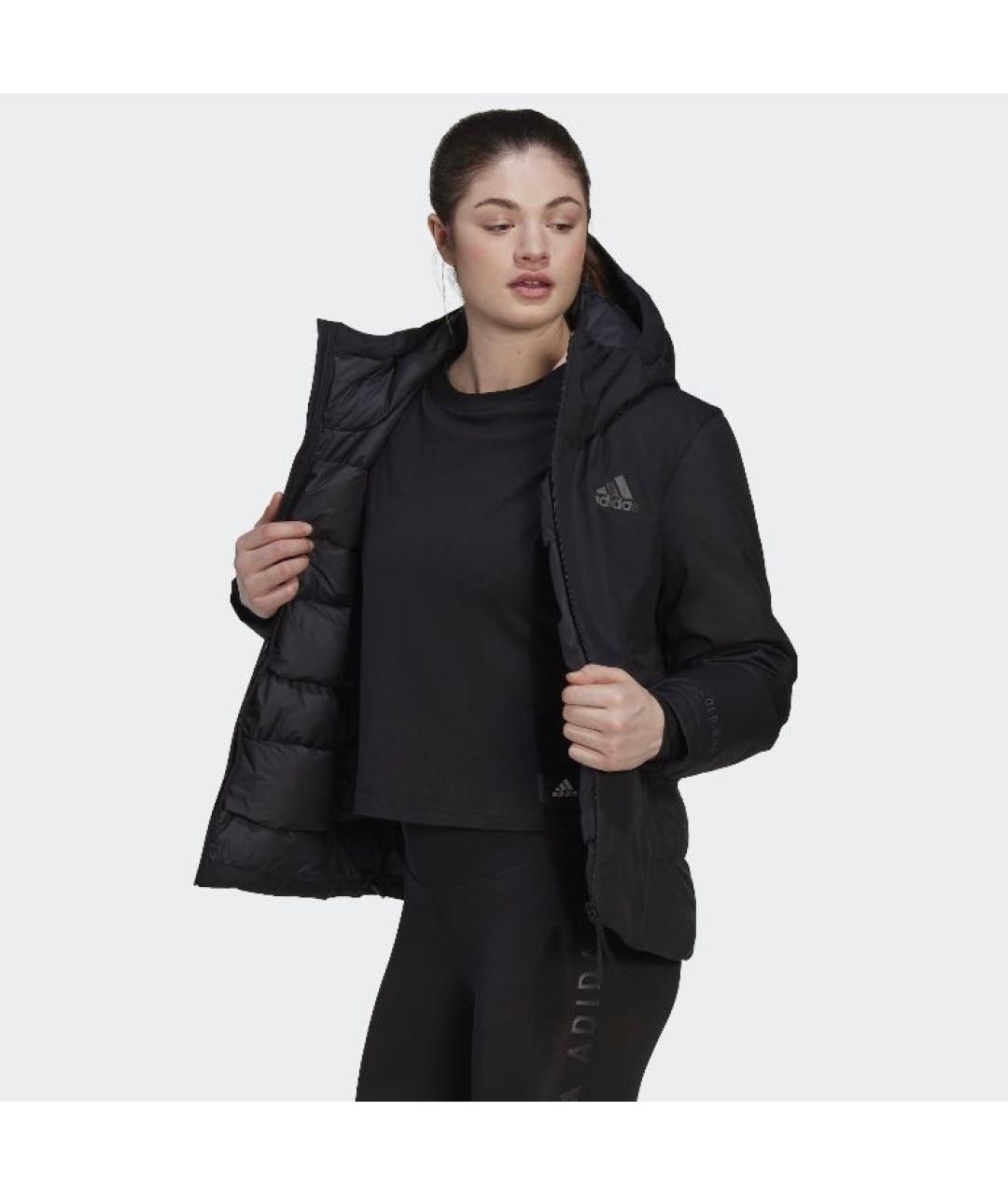 ADIDAS Черный полиэстеровый пуховик, фото 4