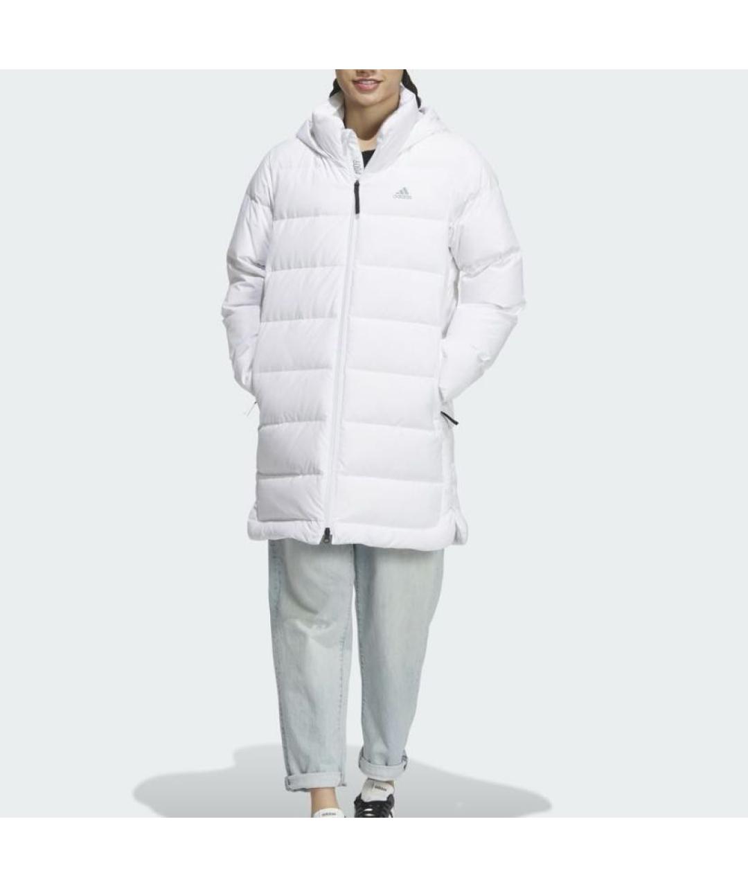 ADIDAS Белый полиэстеровый пуховик, фото 2