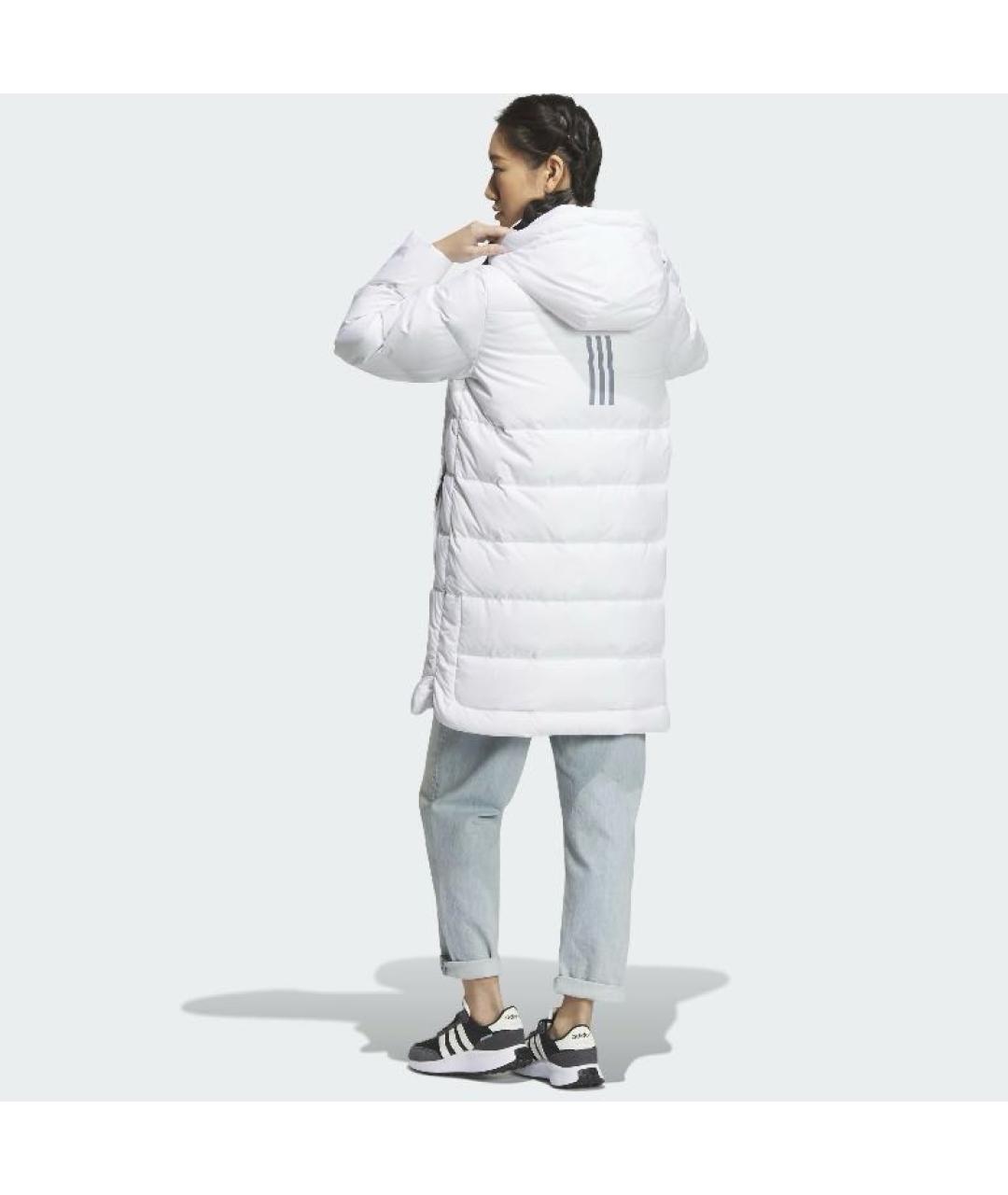 ADIDAS Белый полиэстеровый пуховик, фото 3