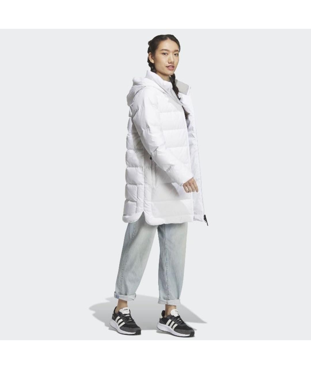 ADIDAS Белый полиэстеровый пуховик, фото 4