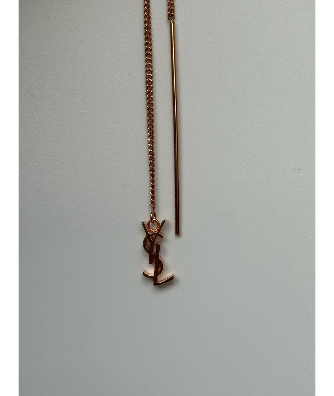 SAINT LAURENT Золотые латунные серьги, фото 3