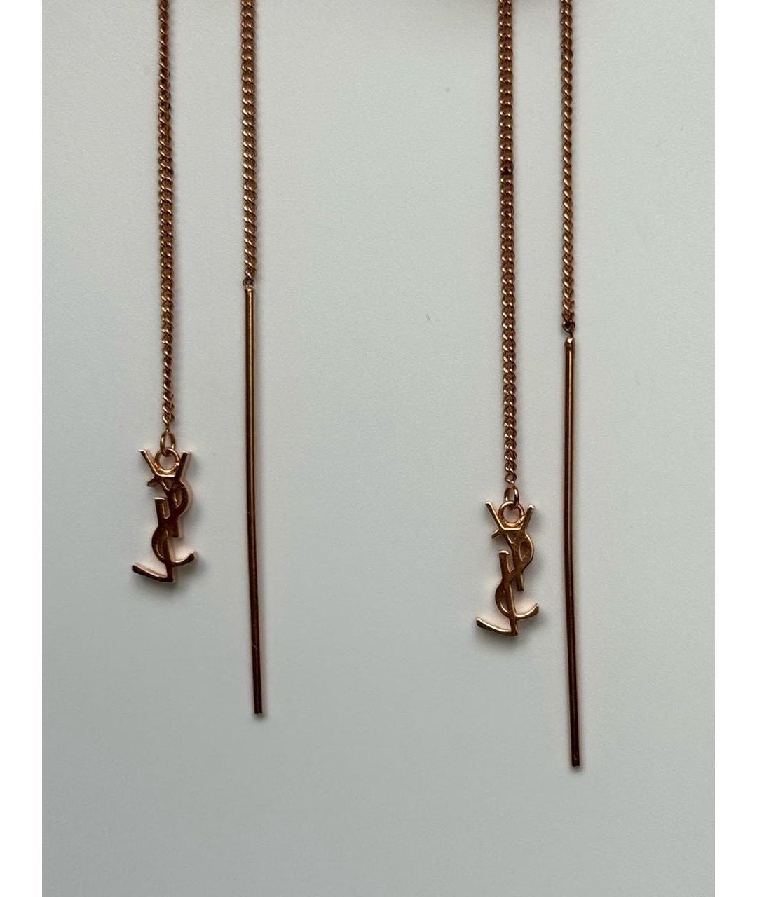 SAINT LAURENT Золотые латунные серьги, фото 4