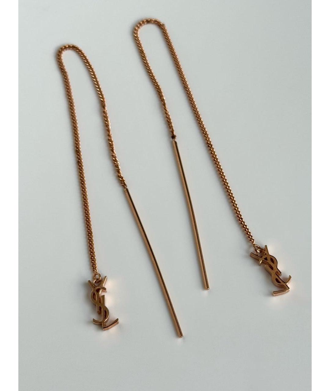 SAINT LAURENT Золотые латунные серьги, фото 7