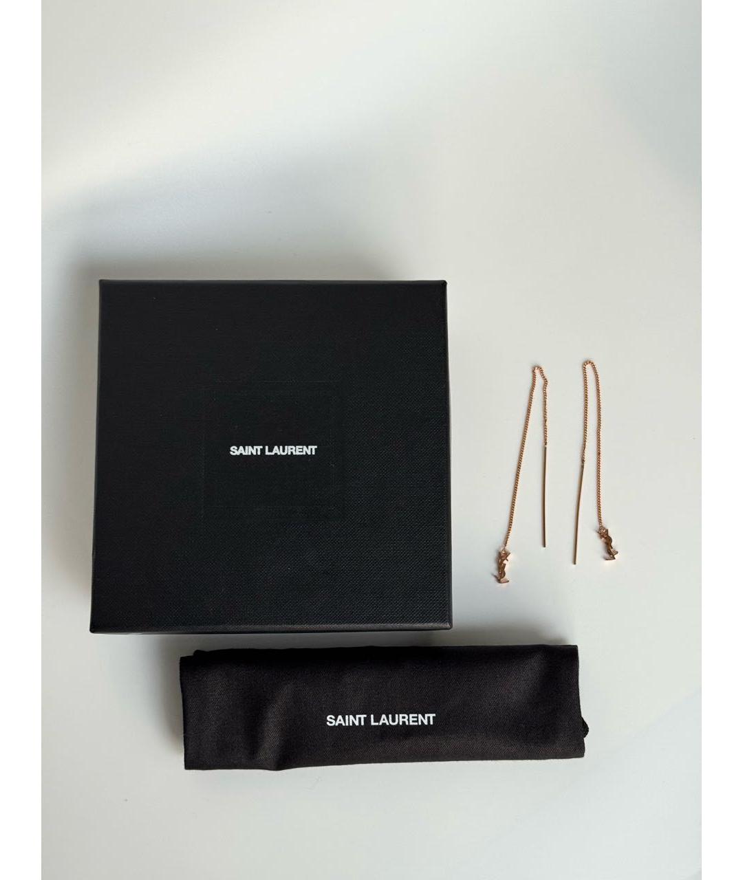 SAINT LAURENT Золотые латунные серьги, фото 5