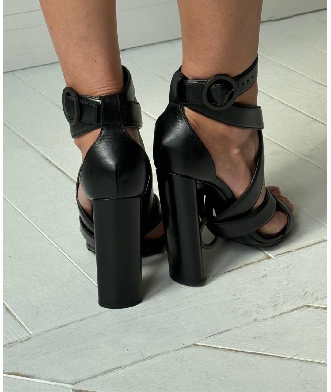 TOM FORD Черные кожаные босоножки, фото 4