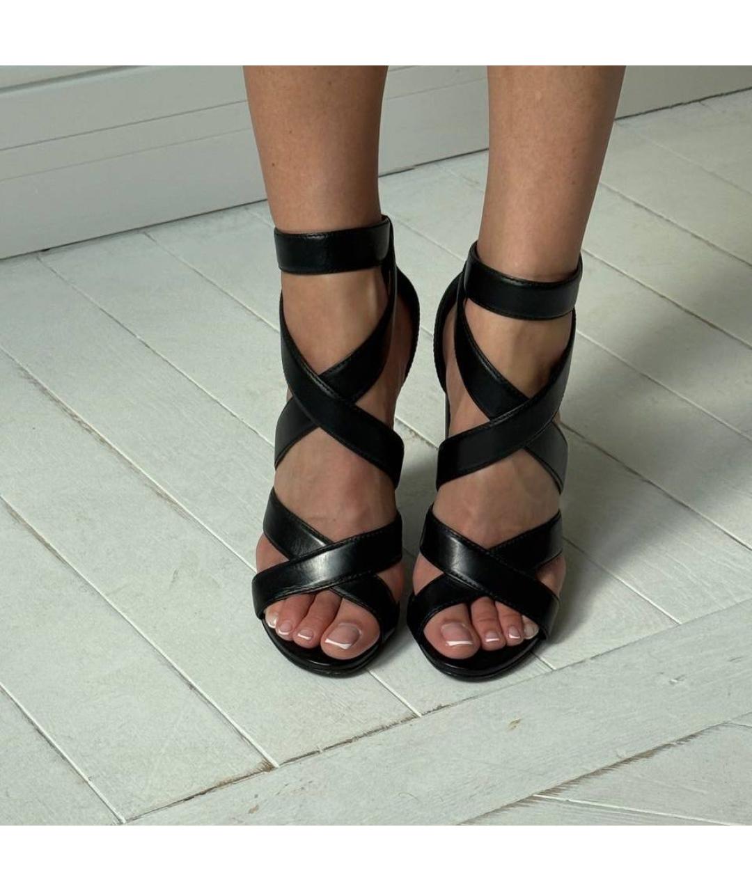 TOM FORD Черные кожаные босоножки, фото 3