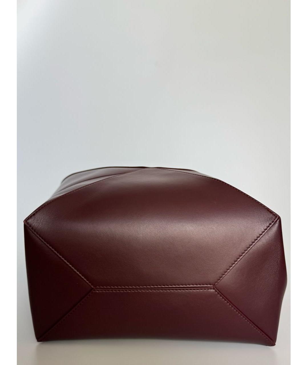 LOEWE Бордовая кожаная сумка тоут, фото 5