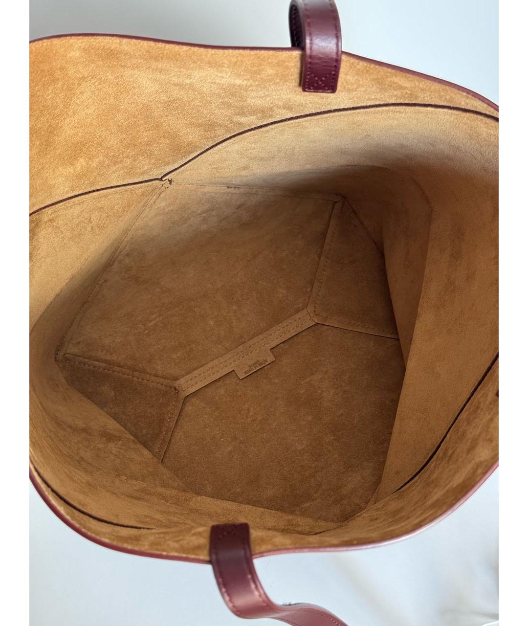 LOEWE Бордовая кожаная сумка тоут, фото 4