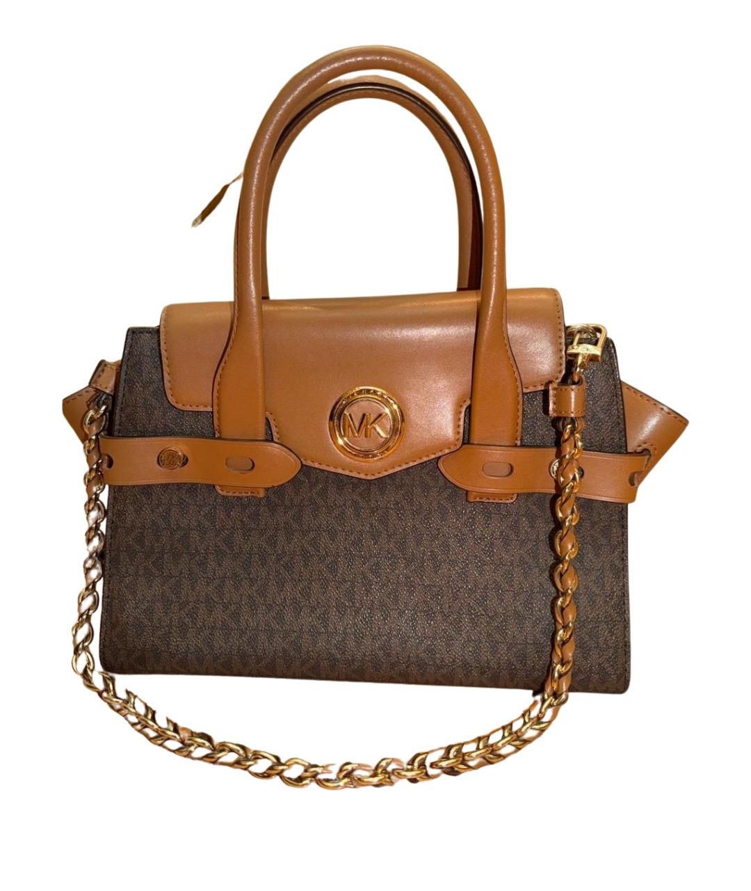 MICHAEL KORS Коричневая кожаная сумка с короткими ручками, фото 1