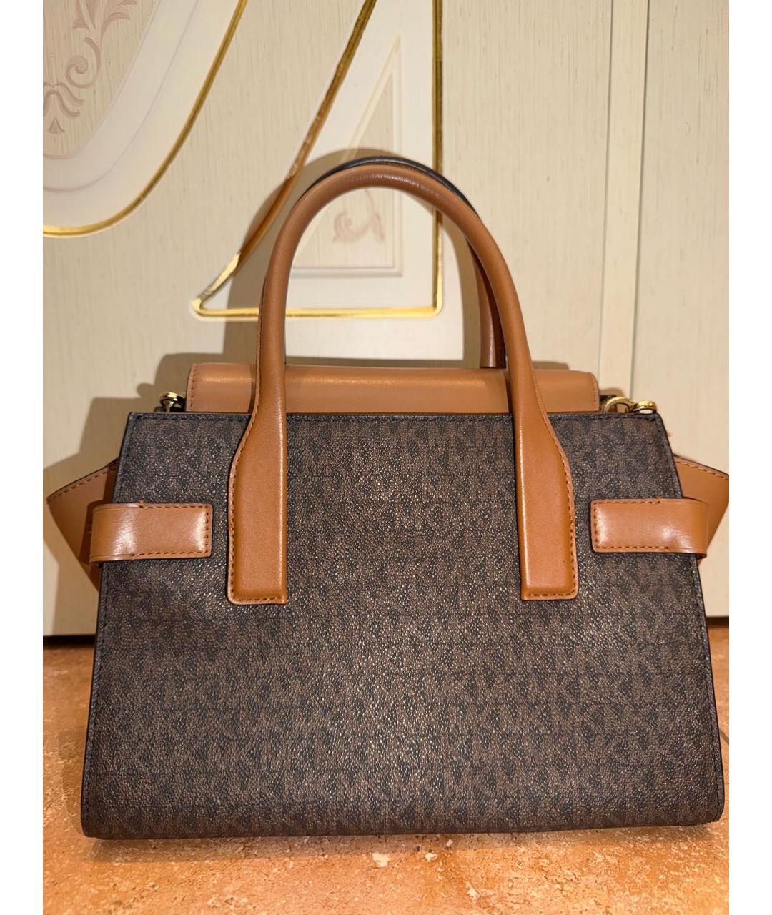 MICHAEL KORS Коричневая кожаная сумка с короткими ручками, фото 3