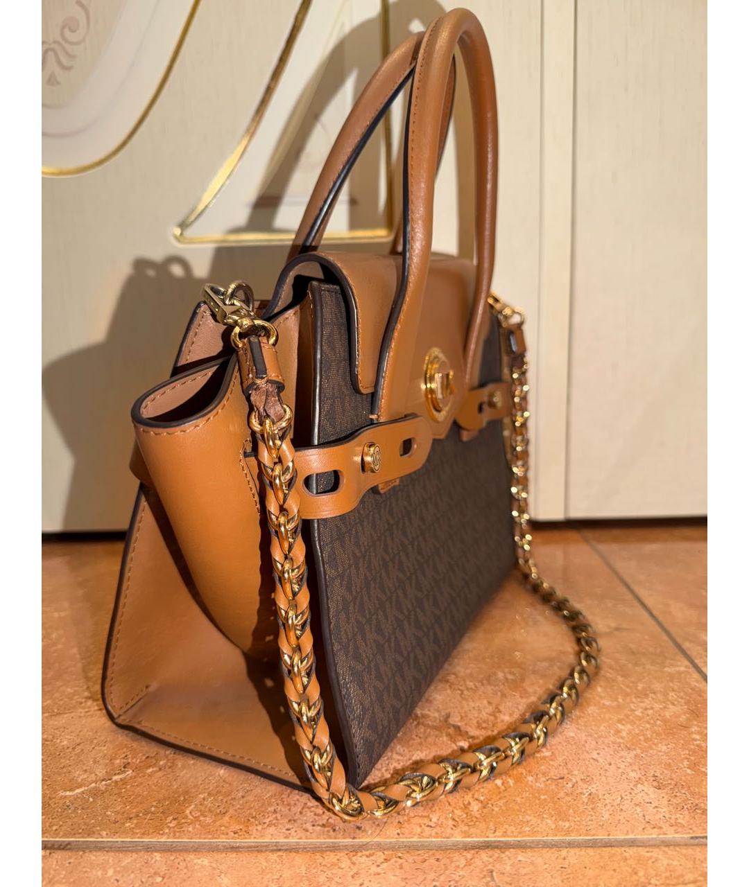 MICHAEL KORS Коричневая кожаная сумка с короткими ручками, фото 2