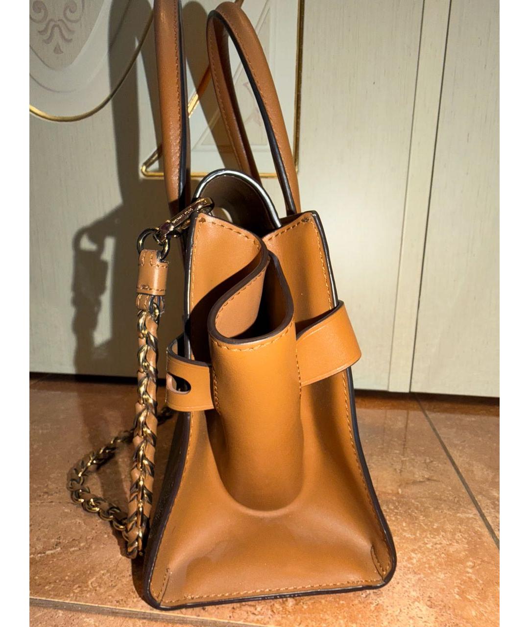 MICHAEL KORS Коричневая кожаная сумка с короткими ручками, фото 5