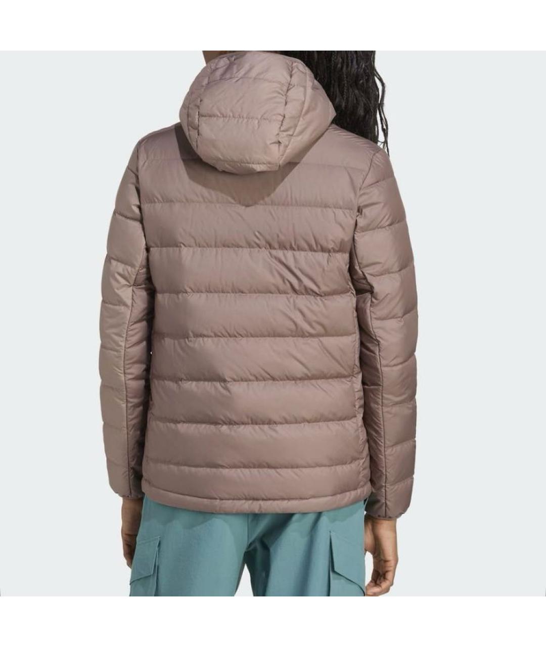 ADIDAS Коричневый полиэстеровый пуховик, фото 3