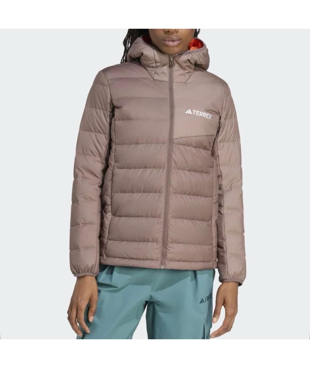 ADIDAS Коричневый полиэстеровый пуховик, фото 2