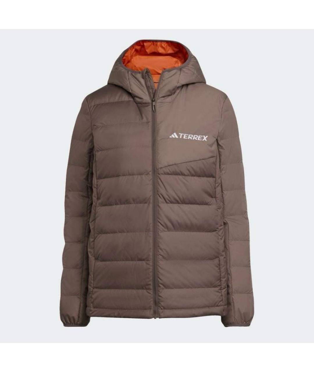ADIDAS Коричневый полиэстеровый пуховик, фото 6