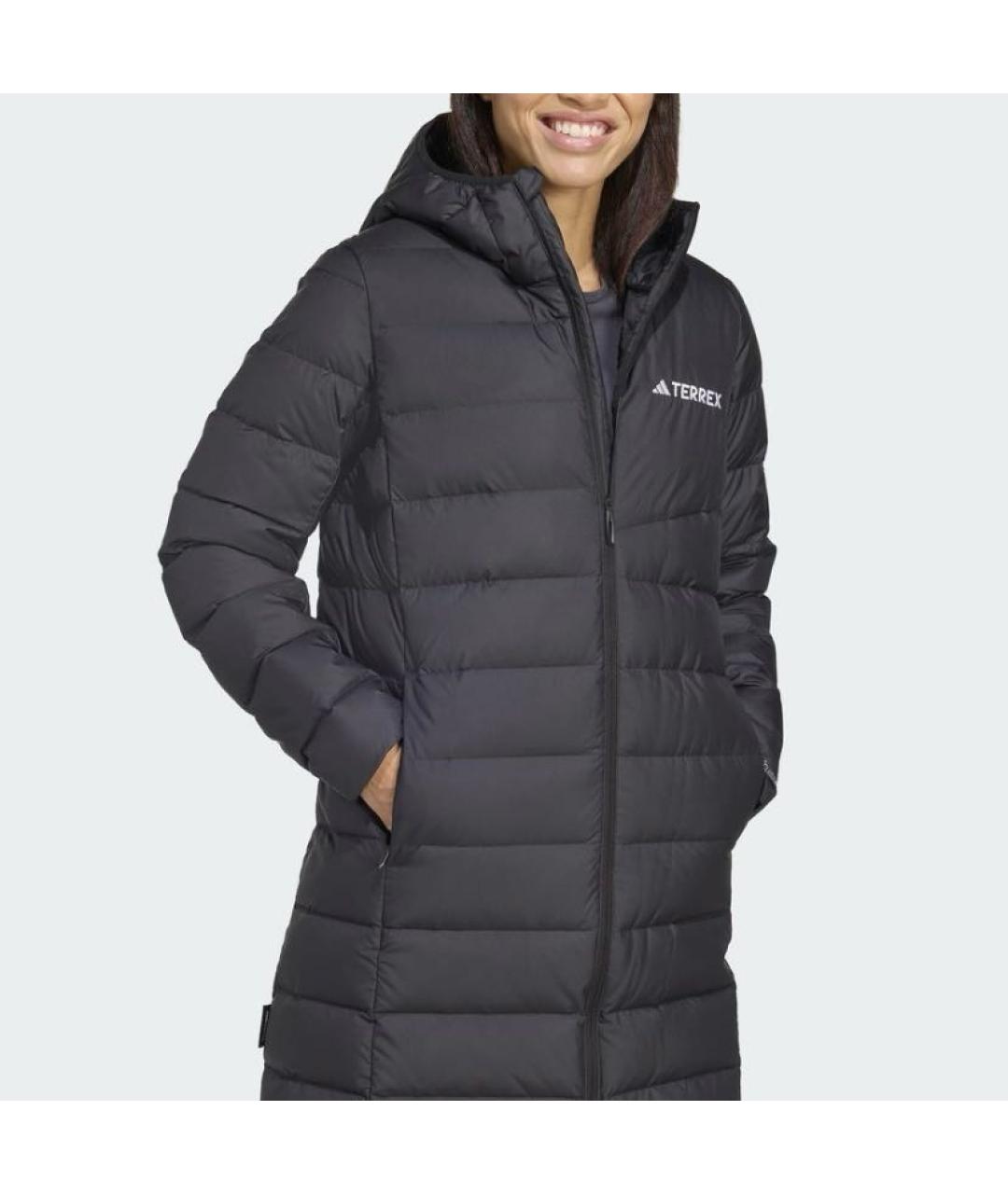 ADIDAS Черный полиэстеровый пуховик, фото 4