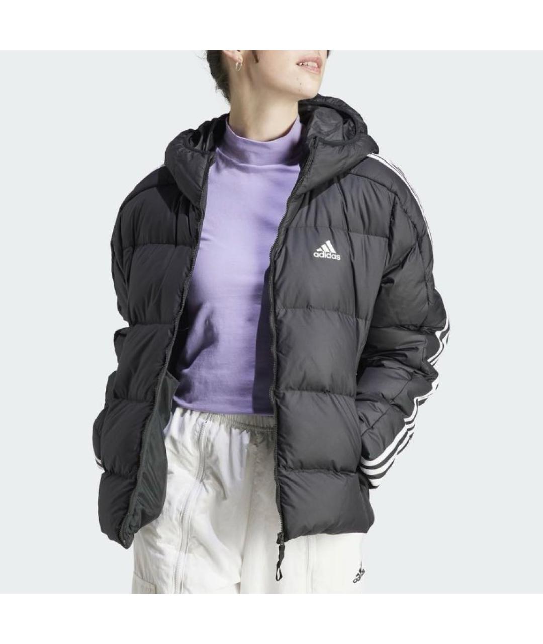 ADIDAS Черный полиэстеровый пуховик, фото 2