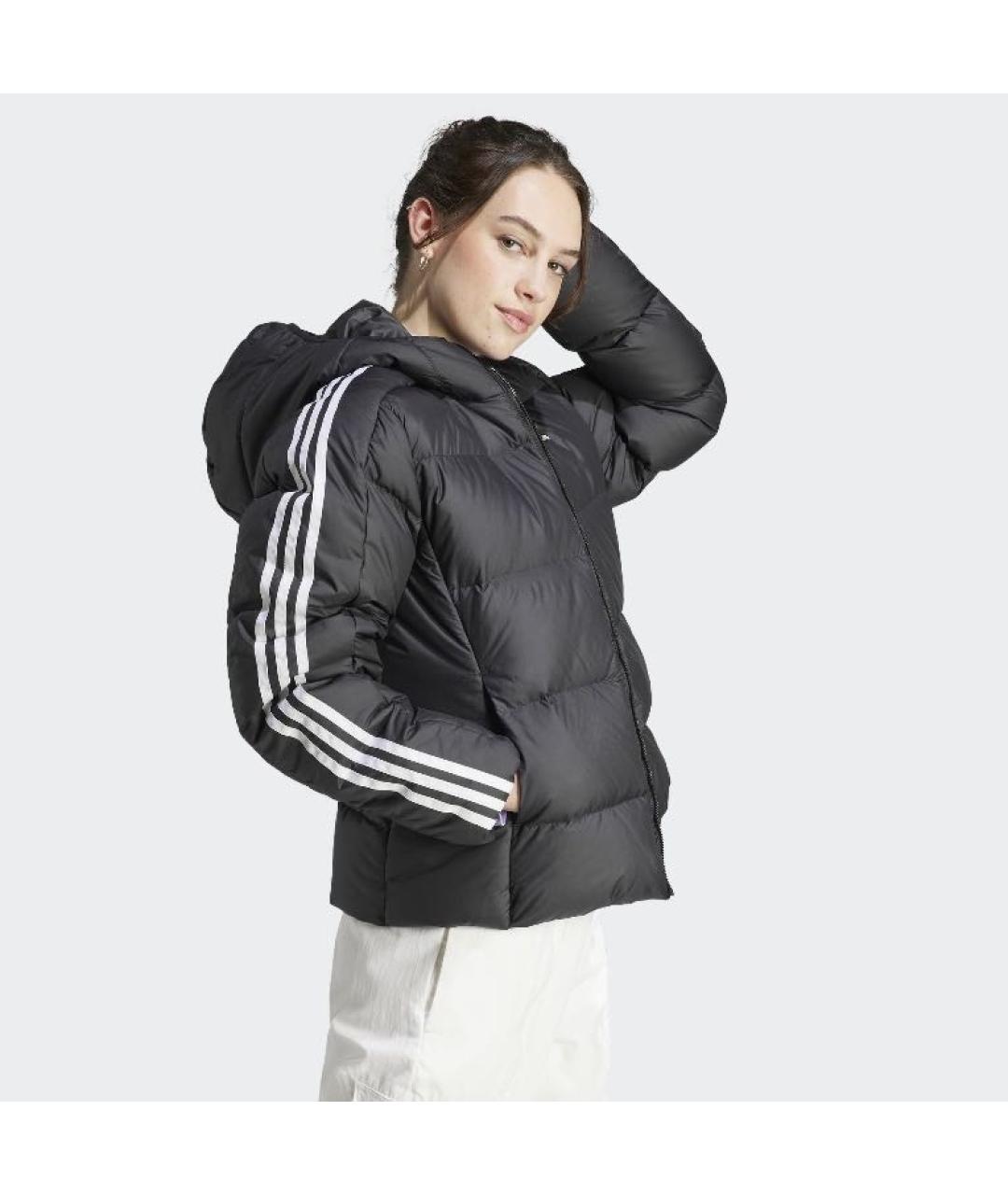 ADIDAS Черный полиэстеровый пуховик, фото 4