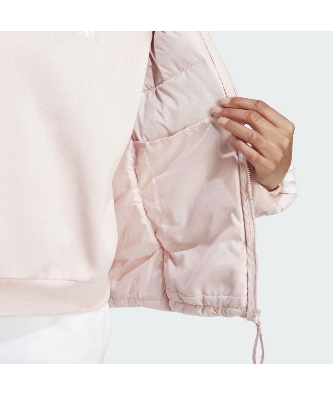 ADIDAS Розовый полиэстеровый пуховик, фото 6
