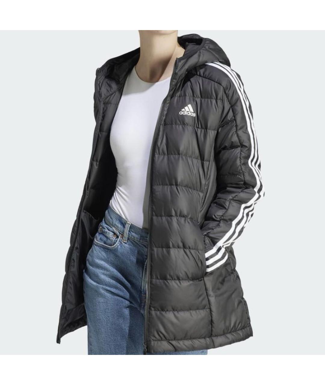 ADIDAS Черный полиэстеровый пуховик, фото 2