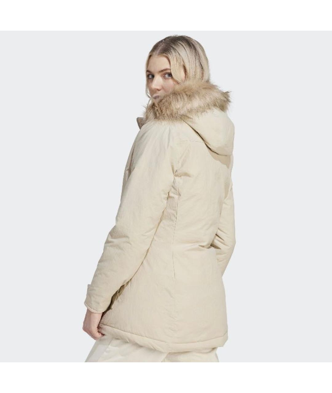 ADIDAS Бежевая полиэстеровая парка, фото 3