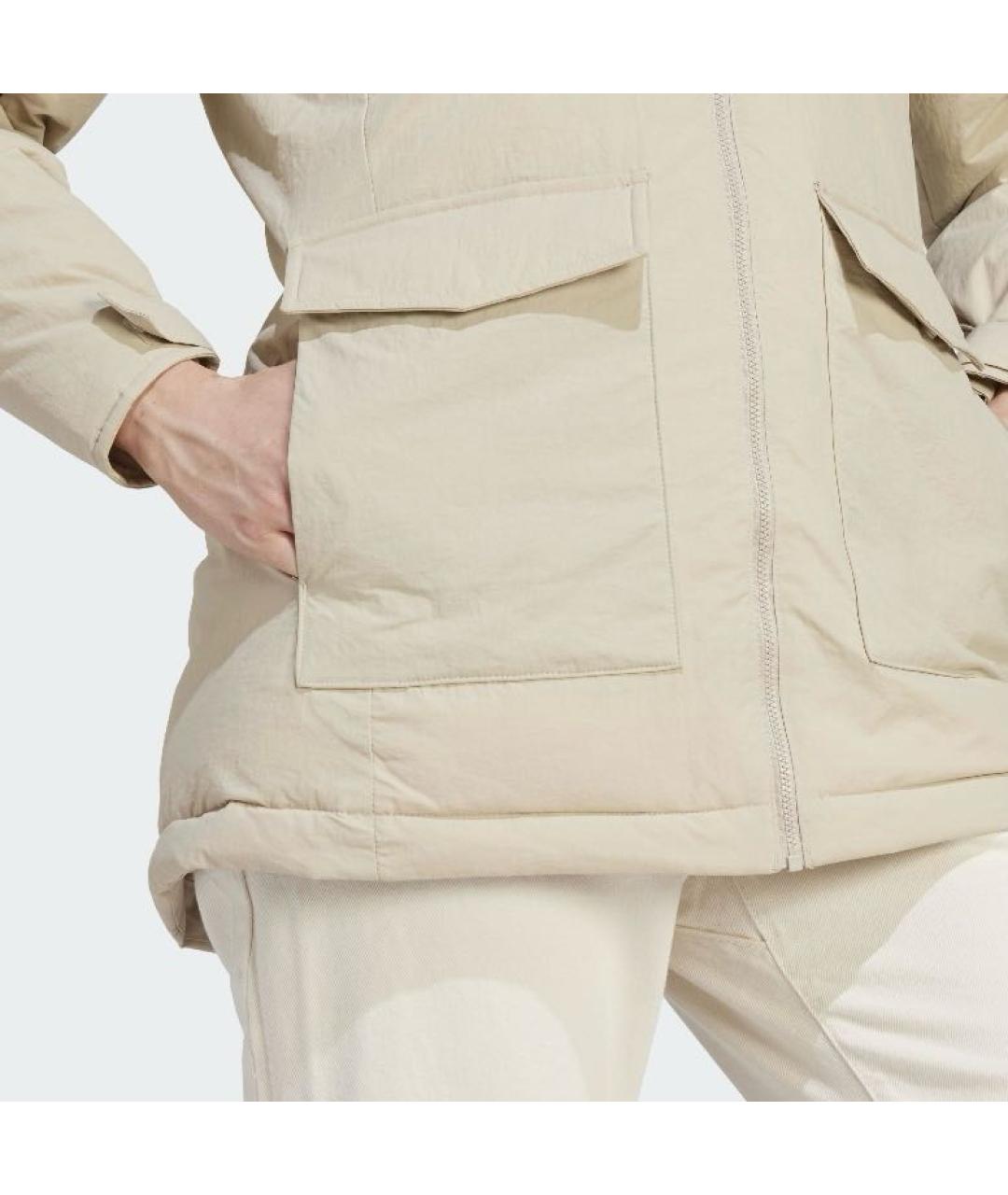 ADIDAS Бежевая полиэстеровая парка, фото 5