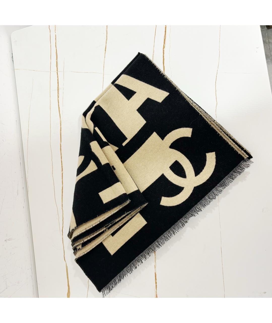 CHANEL Бежевый кашемировый шарф, фото 4