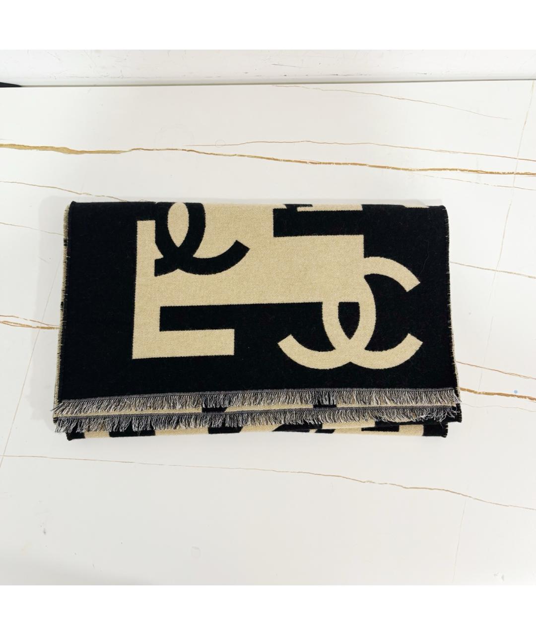 CHANEL Бежевый кашемировый шарф, фото 5