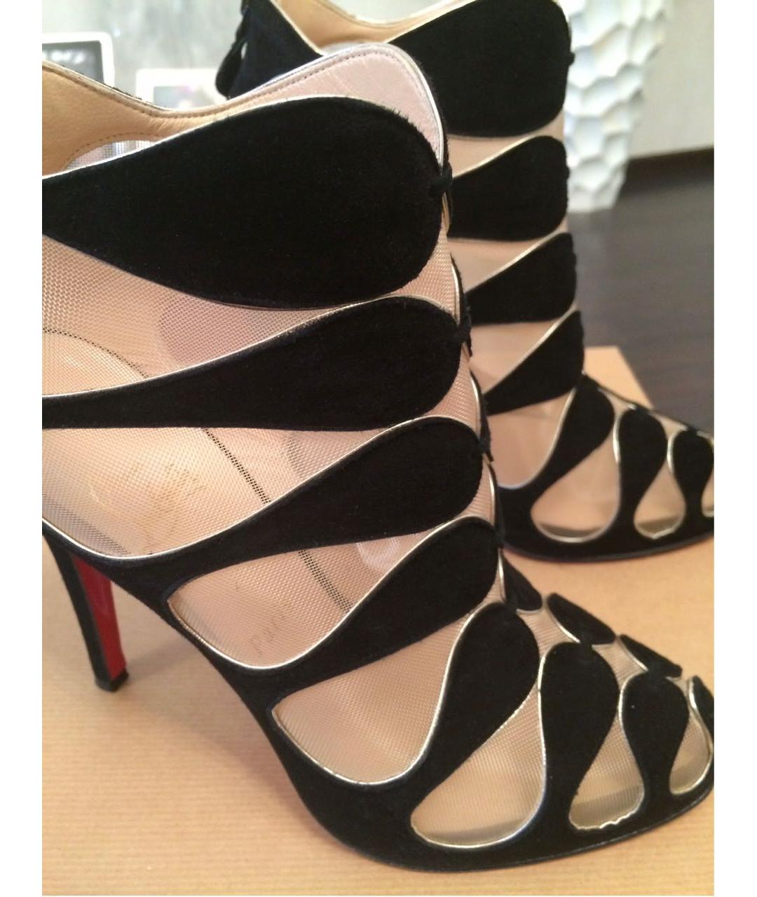 CHRISTIAN LOUBOUTIN Черные замшевые ботильоны, фото 4