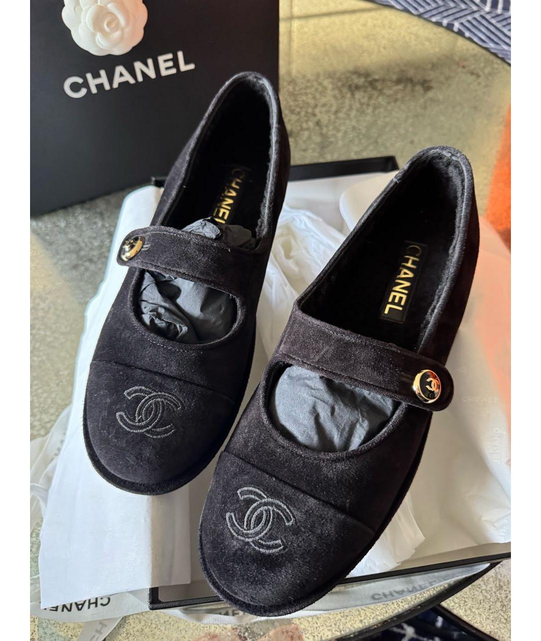 CHANEL Черные замшевые балетки, фото 3