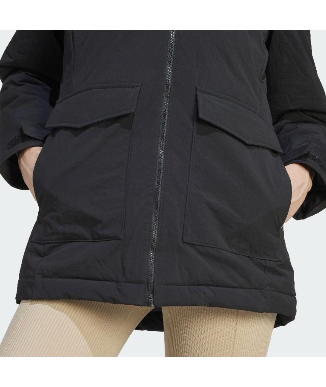ADIDAS Черная полиэстеровая парка, фото 5