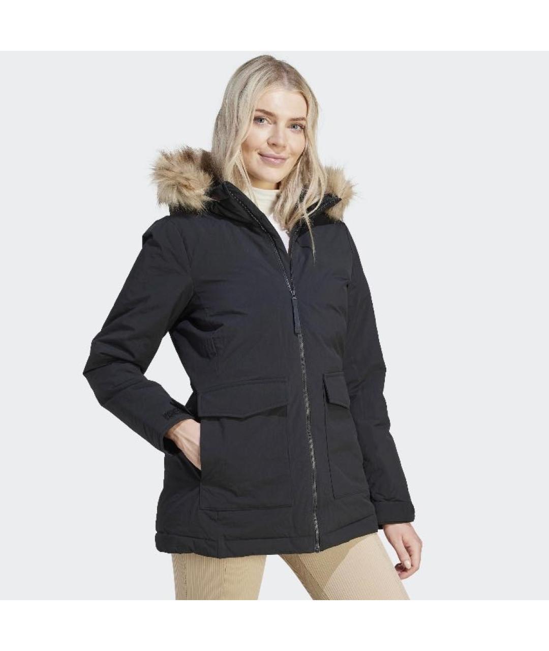 ADIDAS Черная полиэстеровая парка, фото 4