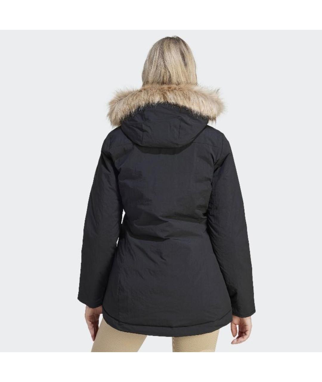 ADIDAS Черная полиэстеровая парка, фото 3