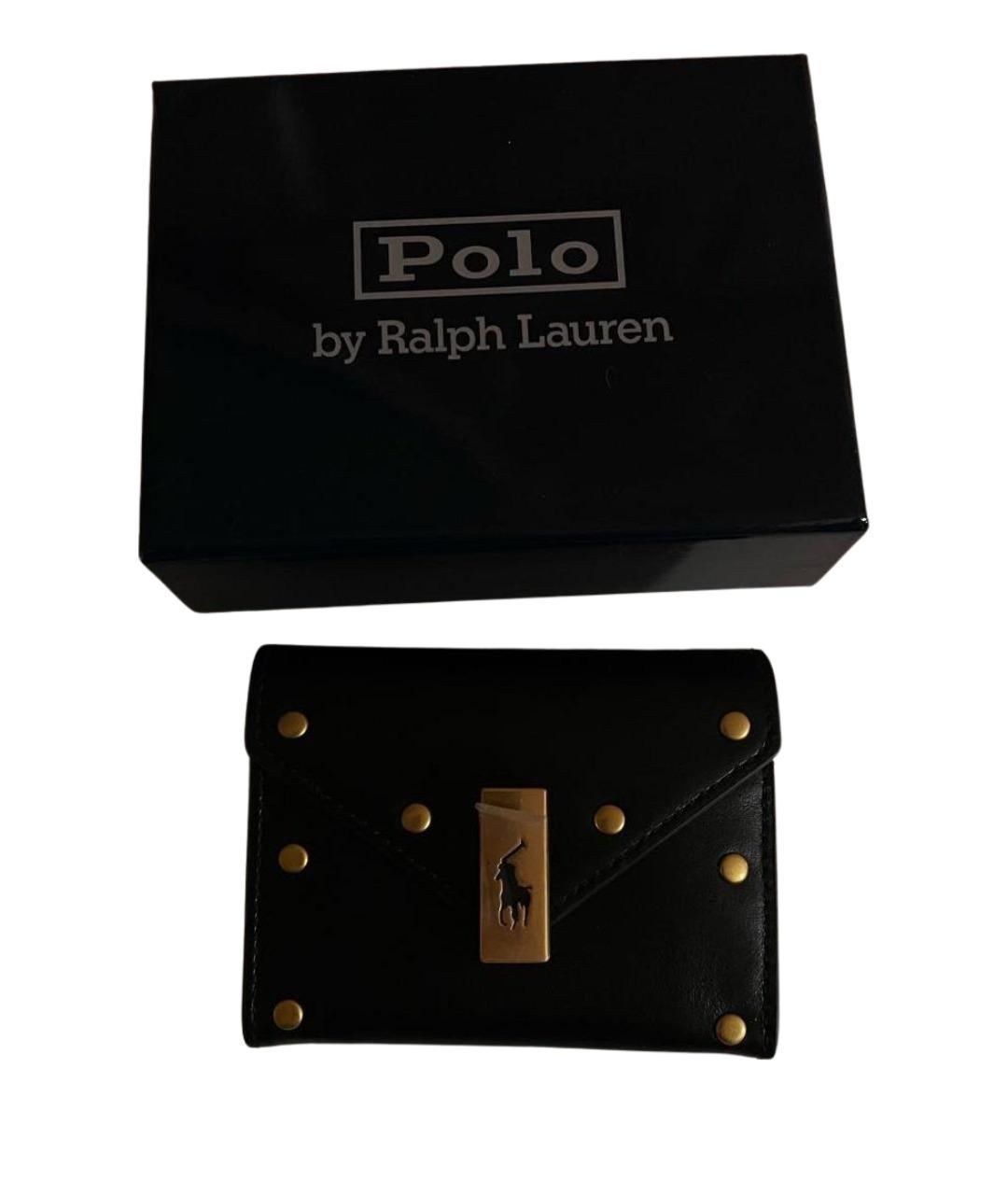 POLO RALPH LAUREN Черный кожаный кошелек, фото 9