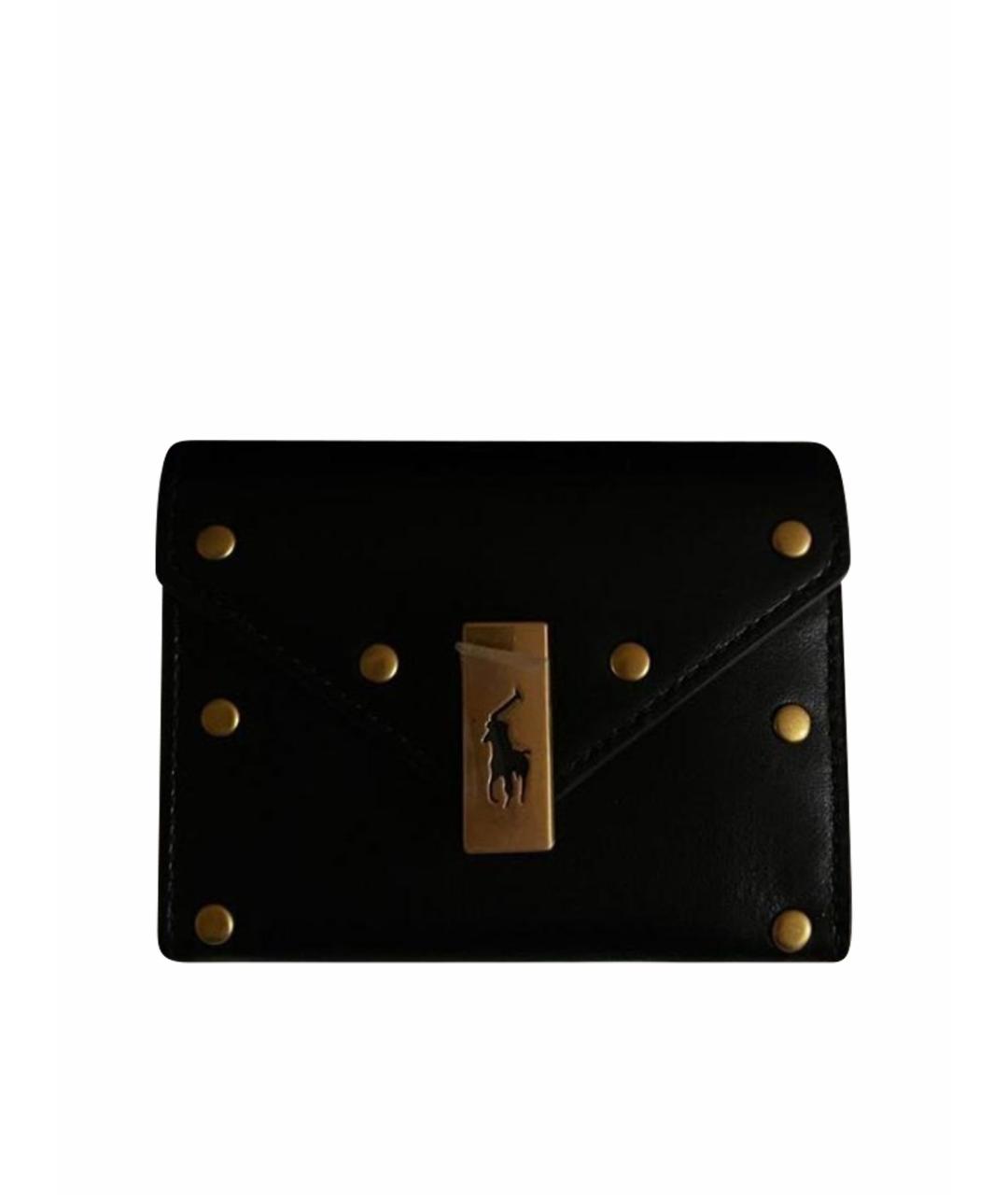 POLO RALPH LAUREN Черный кожаный кошелек, фото 1