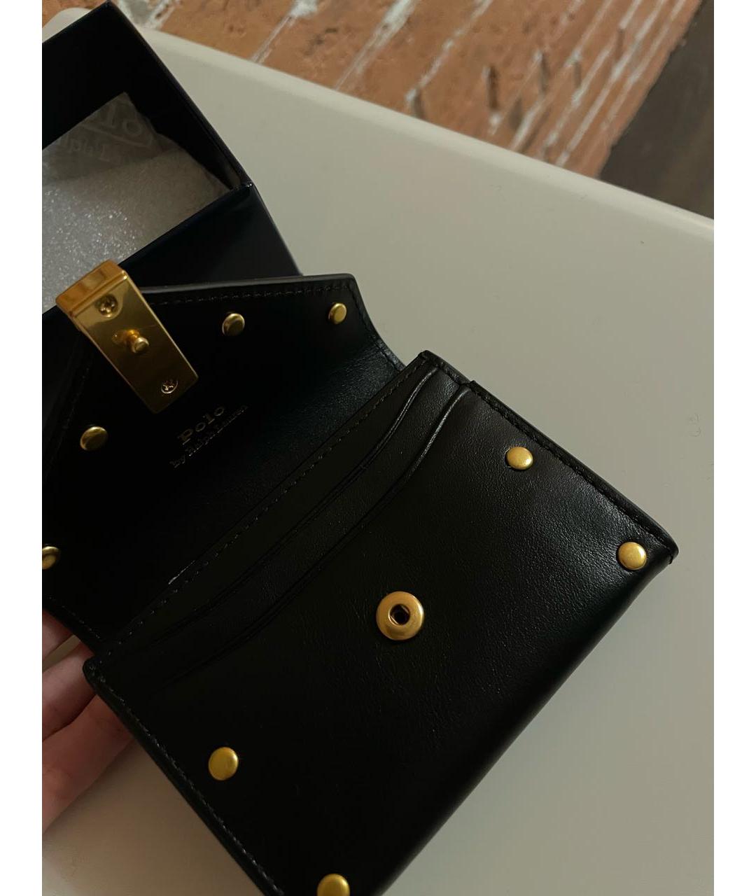 POLO RALPH LAUREN Черный кожаный кошелек, фото 6