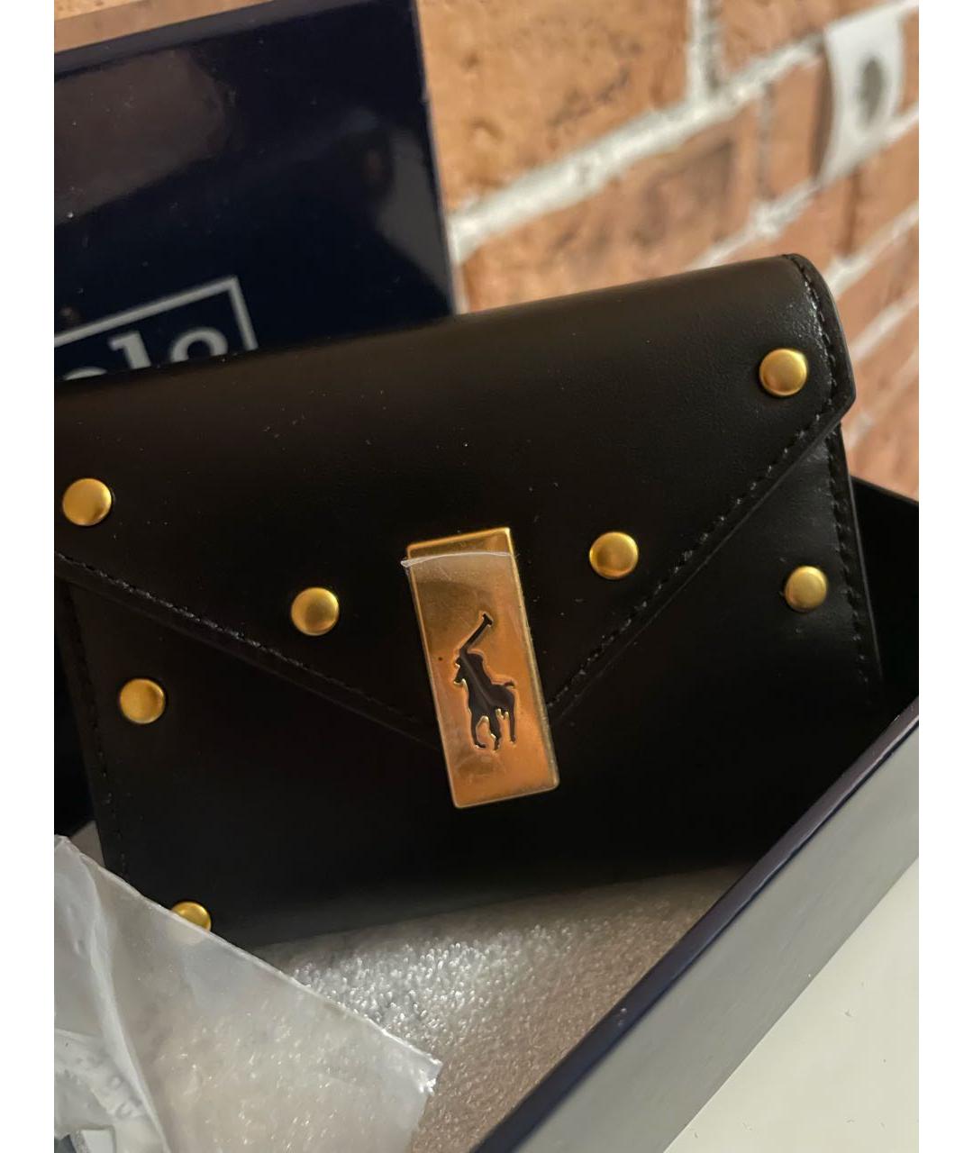 POLO RALPH LAUREN Черный кожаный кошелек, фото 2