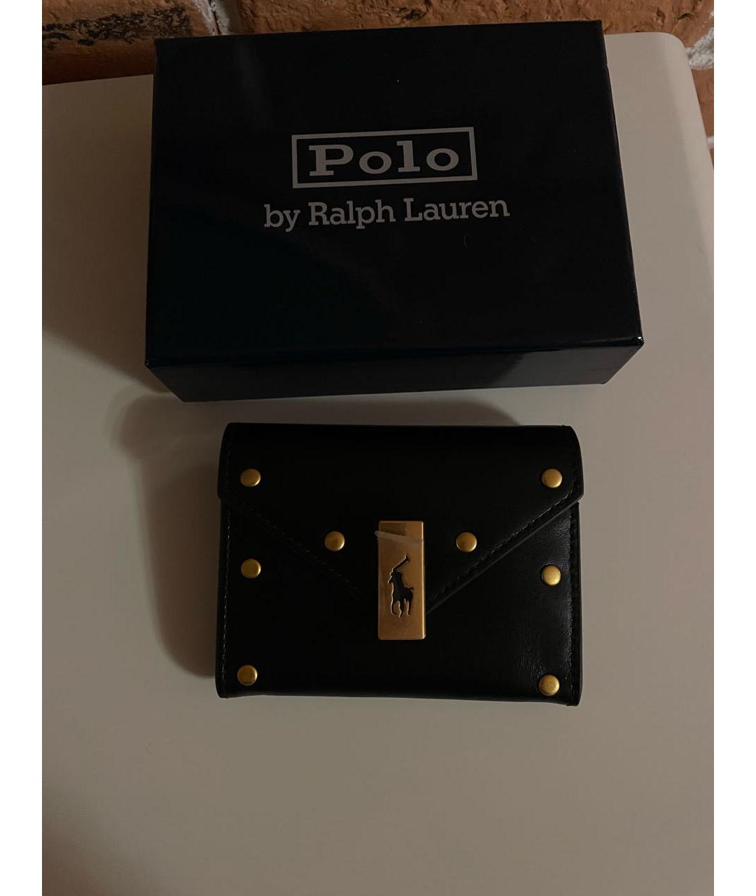 POLO RALPH LAUREN Черный кожаный кошелек, фото 8