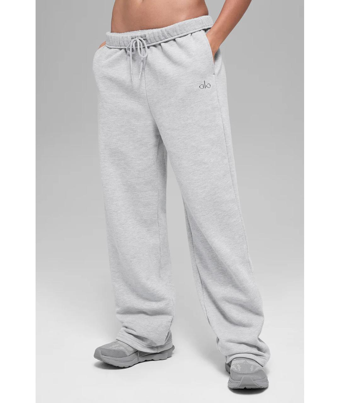 ALO YOGA Серые хлопковые спортивные брюки и шорты, фото 4