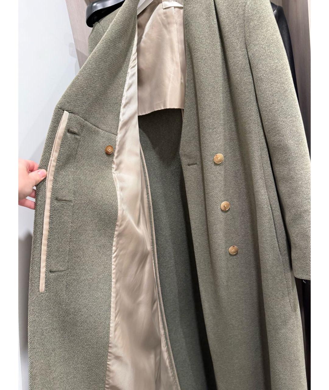 THE ROW Зеленые шерстяное пальто, фото 4