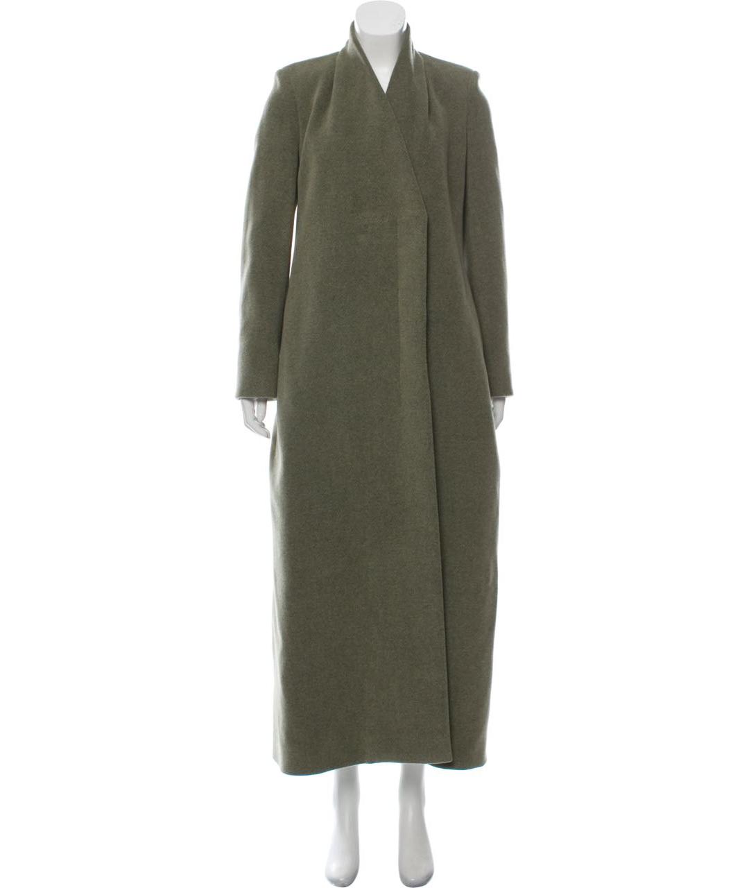THE ROW Зеленые шерстяное пальто, фото 6