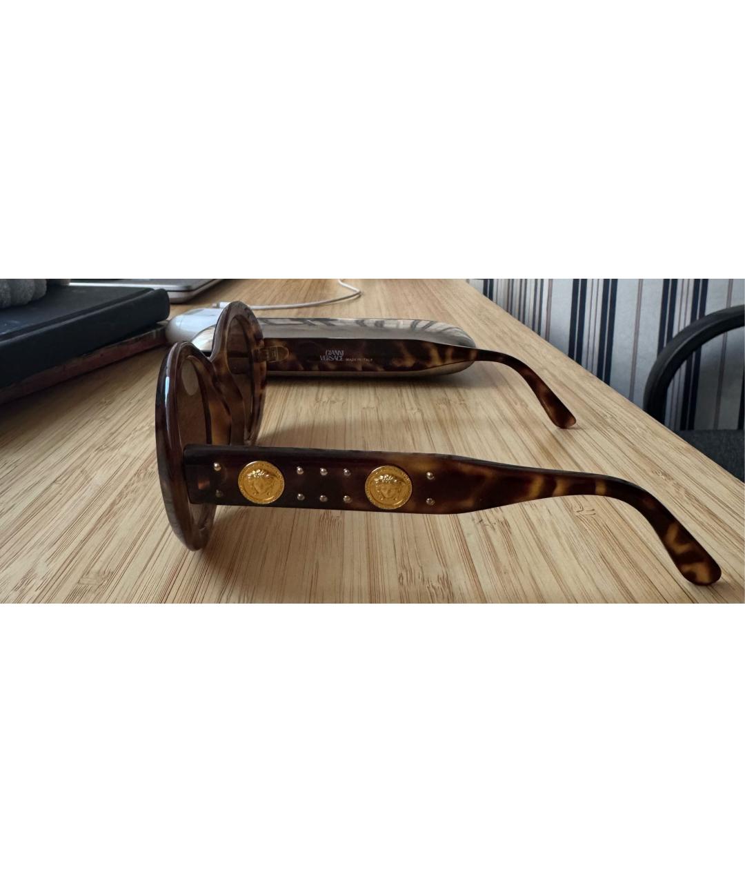 VERSACE Коричневые пластиковые солнцезащитные очки, фото 2