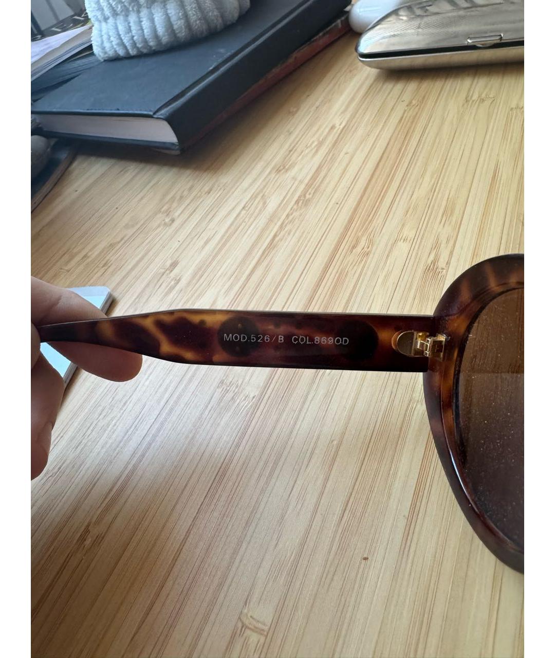 VERSACE Коричневые пластиковые солнцезащитные очки, фото 3