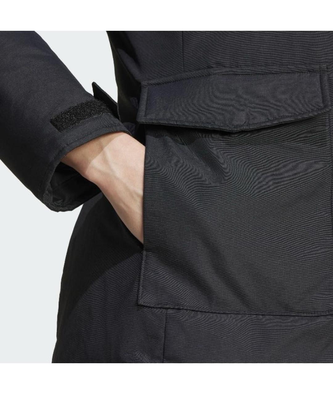 ADIDAS Черная полиамидовая парка, фото 5