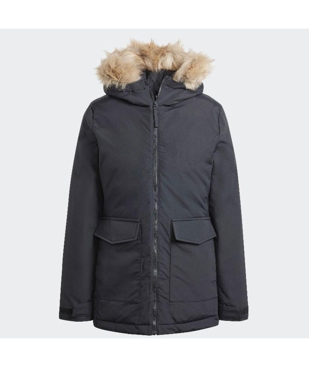 ADIDAS Черная полиамидовая парка, фото 6