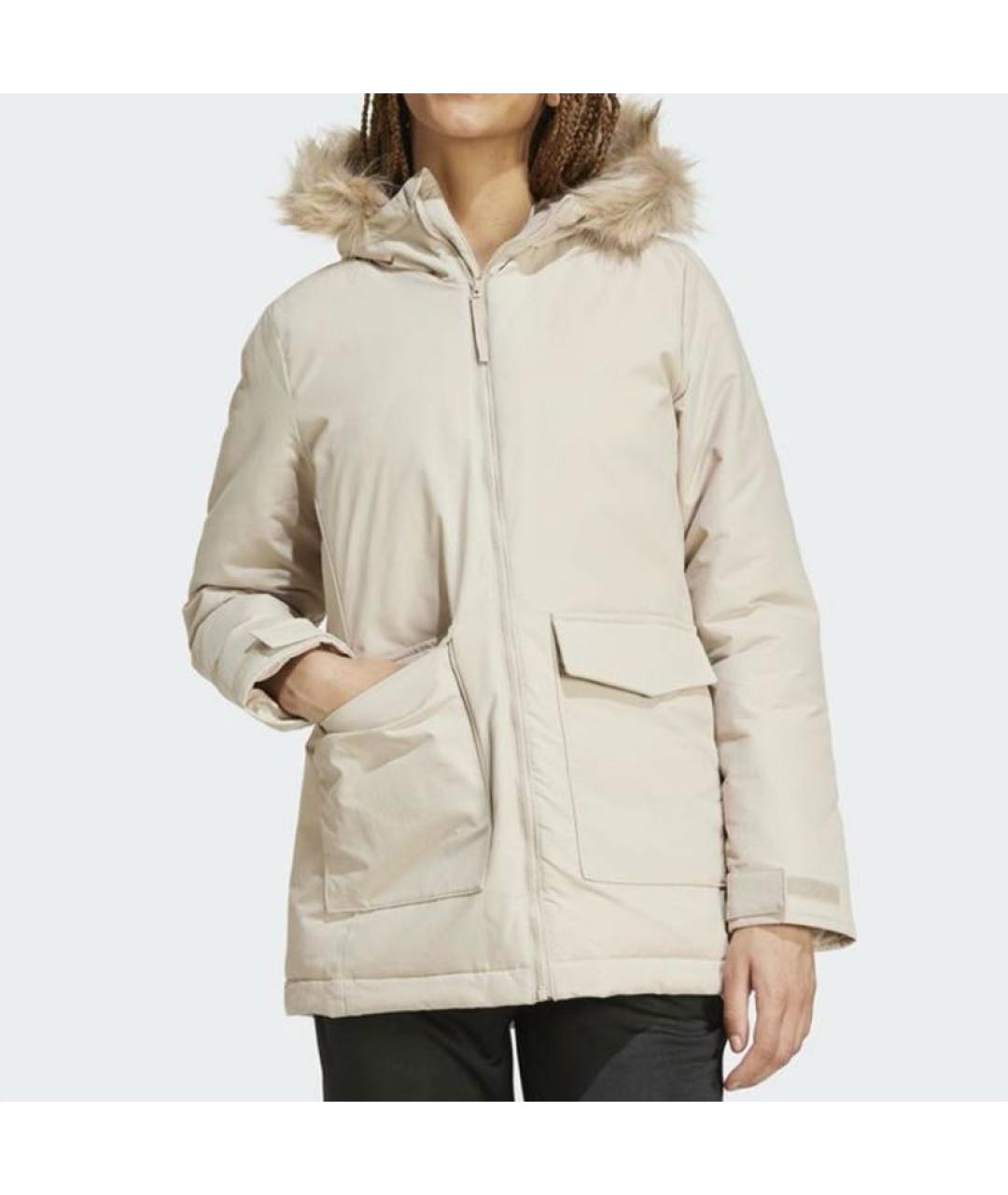 ADIDAS Бежевая полиамидовая парка, фото 2