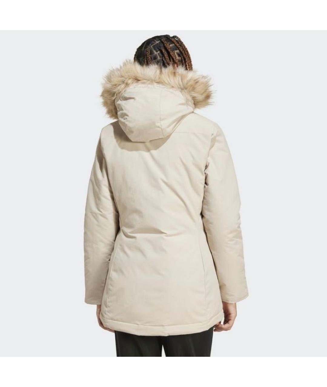 ADIDAS Бежевая полиамидовая парка, фото 3