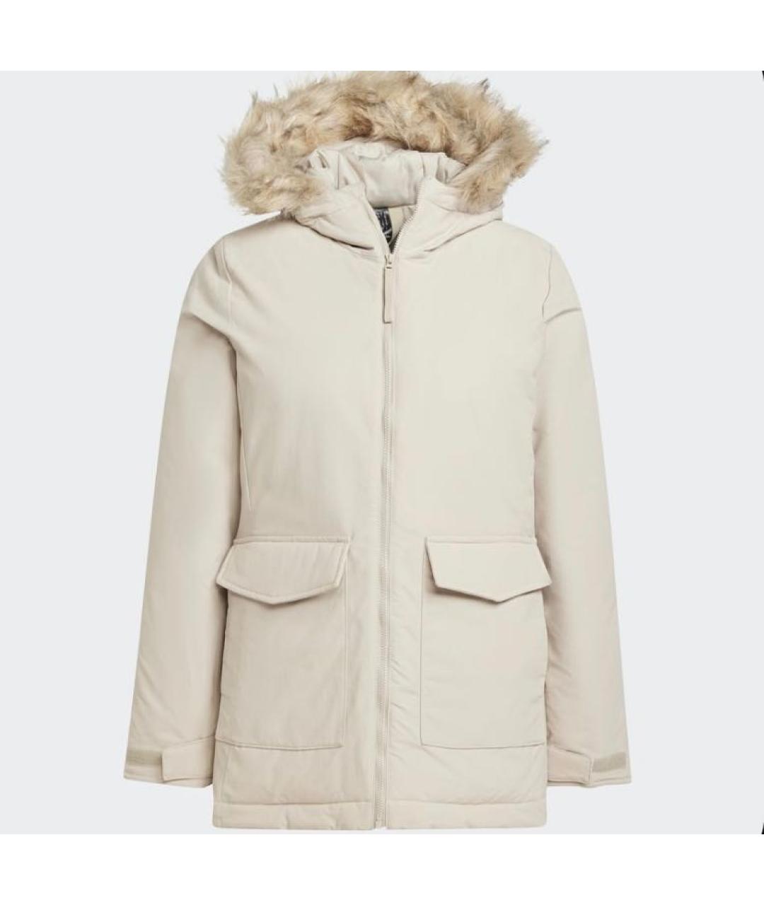 ADIDAS Бежевая полиамидовая парка, фото 6